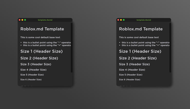 My custom User Interface Library + A custom Markdown formatter for roblox.