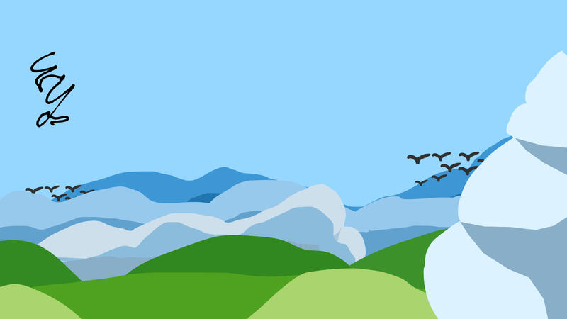 A world of clouds and grass